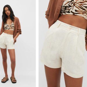 Stradivarius Linen Dress shorts Natural